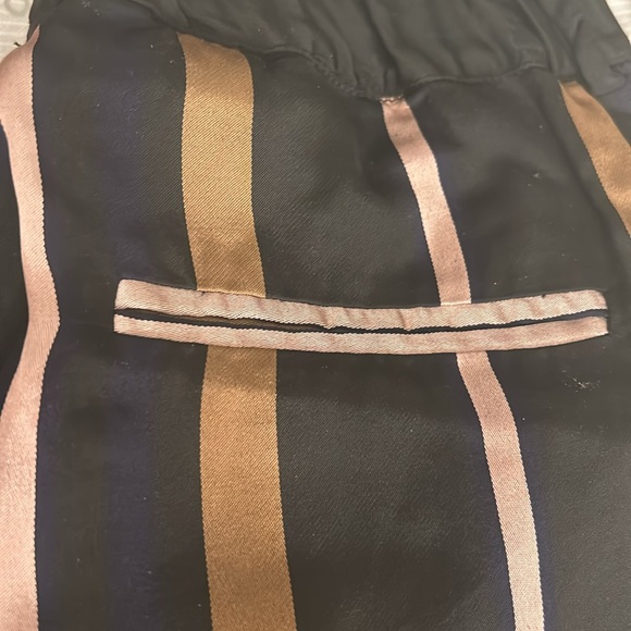 Italian palazzo trouser cotton striped Size IT 44 US 8 Made in Italy - Picture 8 of 10